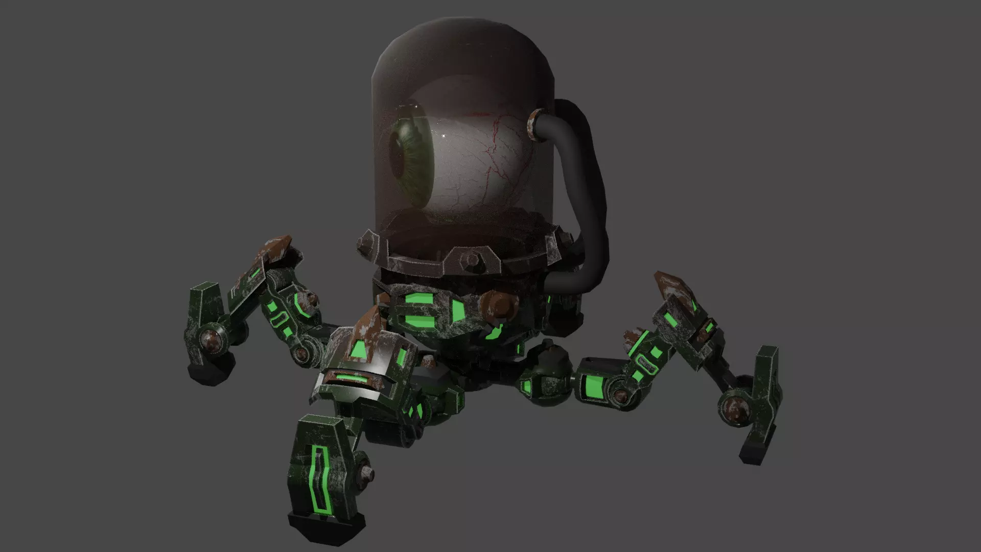 eye robot Low-poly 3D model_6