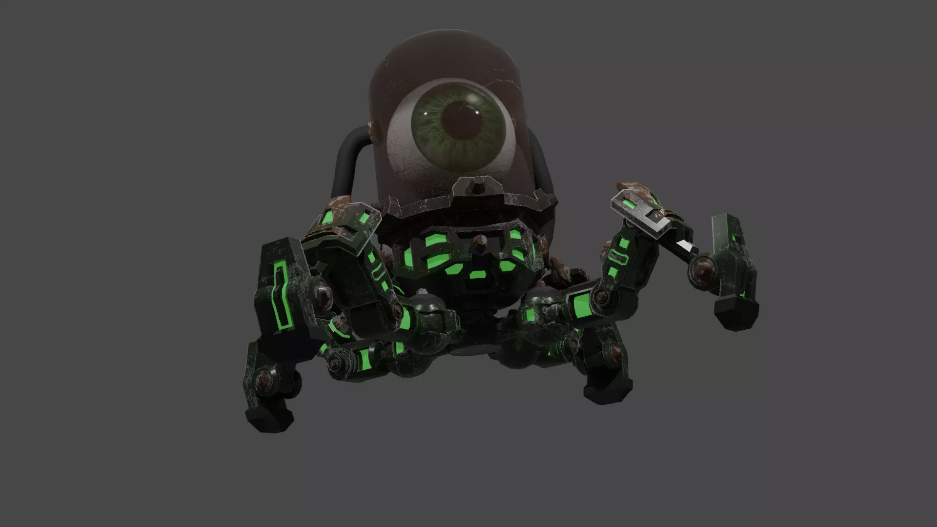 eye robot Low-poly 3D model_8
