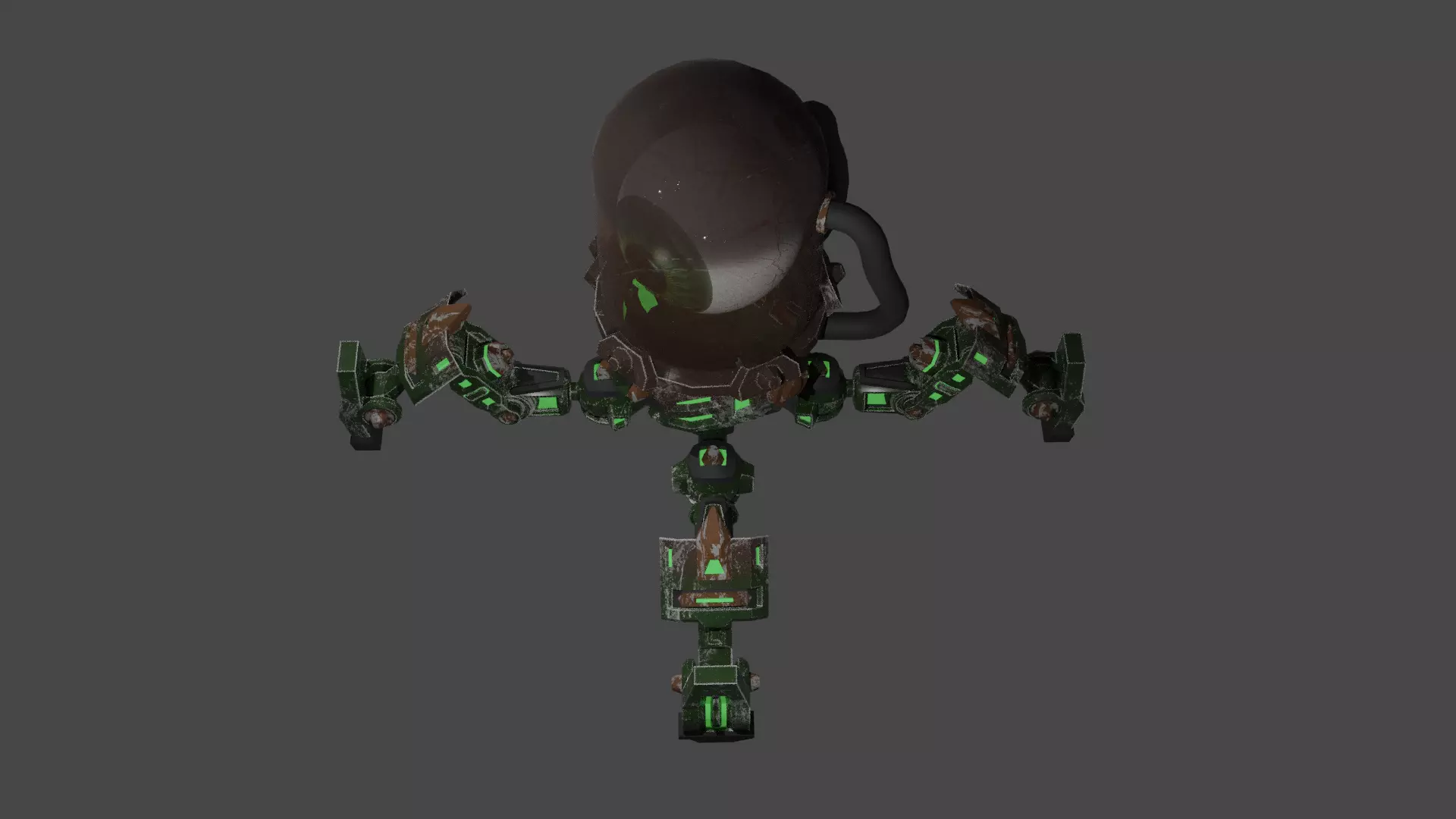 eye robot Low-poly 3D model_9