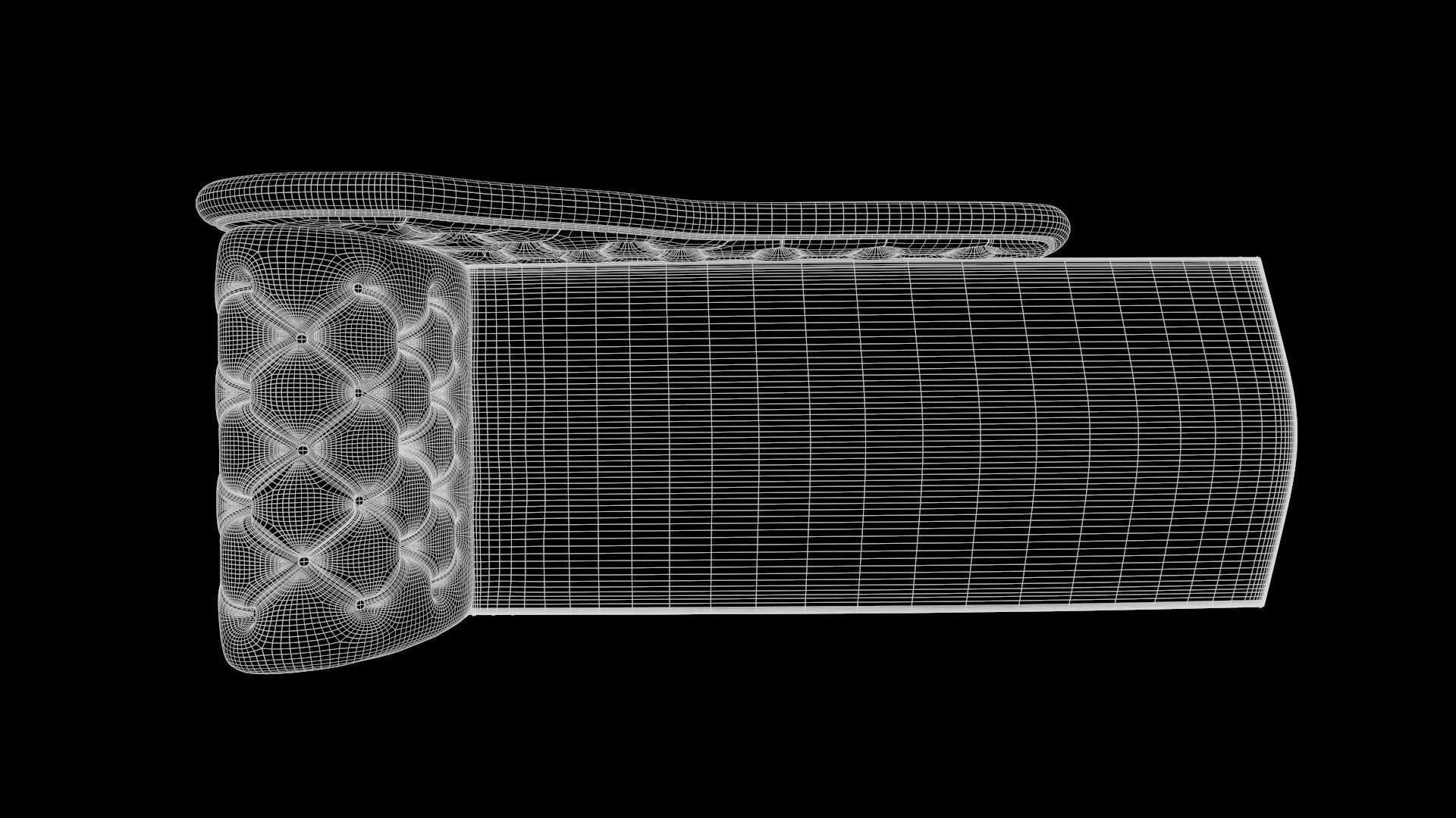 Chaise lounge couch Low-poly 3D model_10