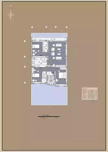 Modern Apartment Floor Plan  3 Bedroom Layout