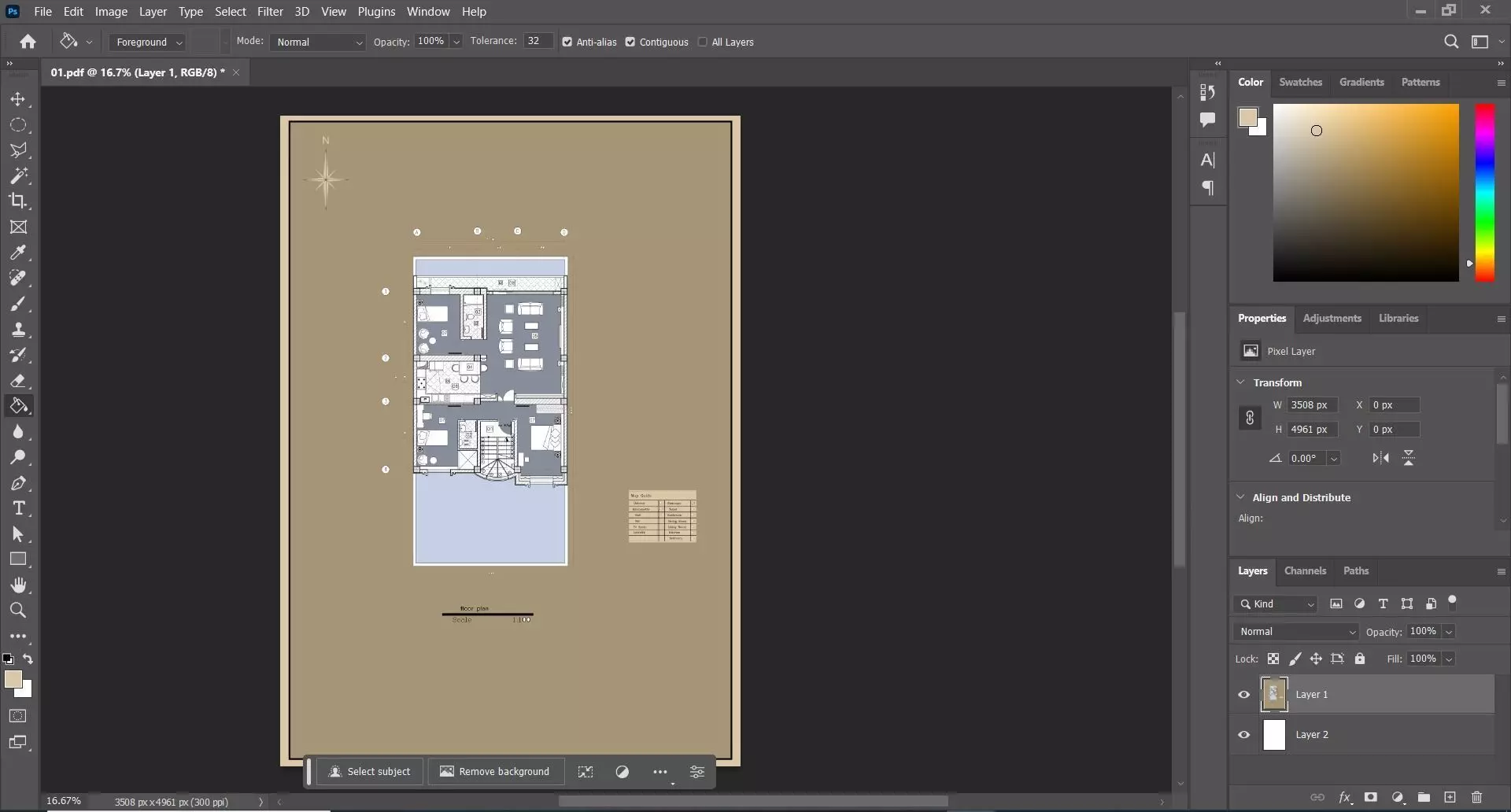 Modern Apartment Floor Plan 3 Bedroom Layout 3D model_3