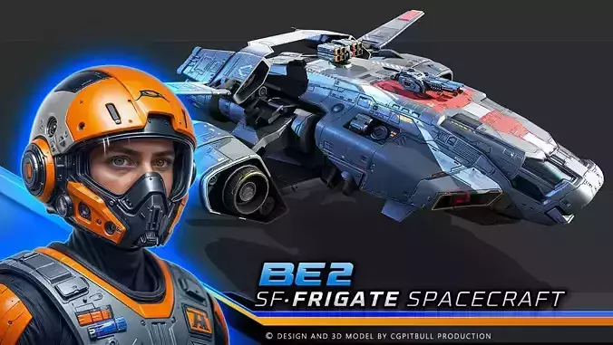 Frigate BE2 Spacecraft Low-poly 3D model Frigate BE2 Spacecraft Low-poly 3D model