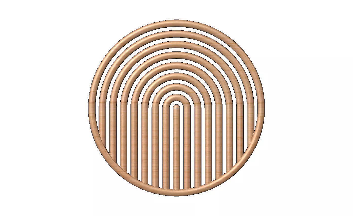 Open round geometric decor Boho ripple rosette and wall art 3D print model_10