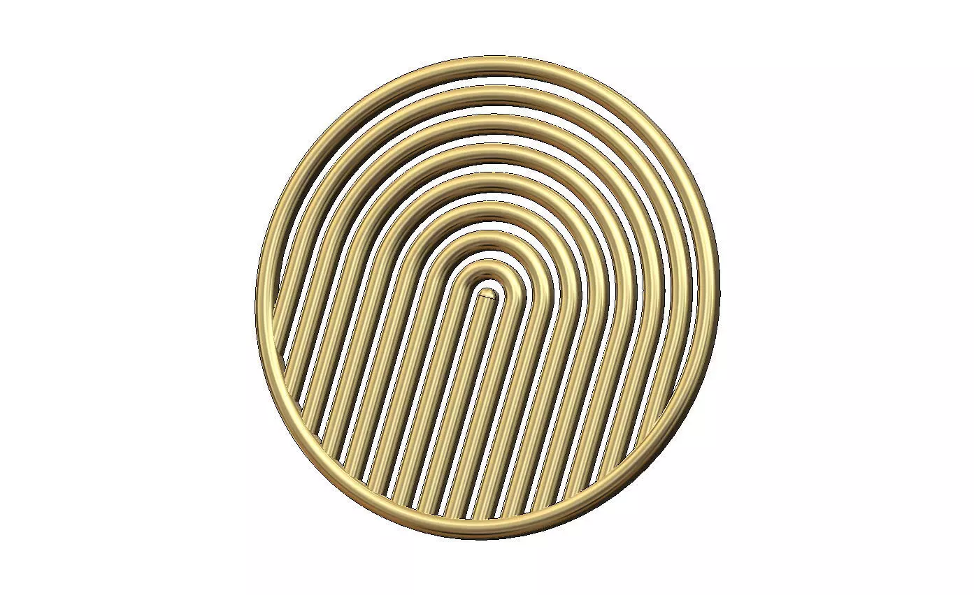 Open round geometric decor Boho ripple rosette and wall art 3D print model_11