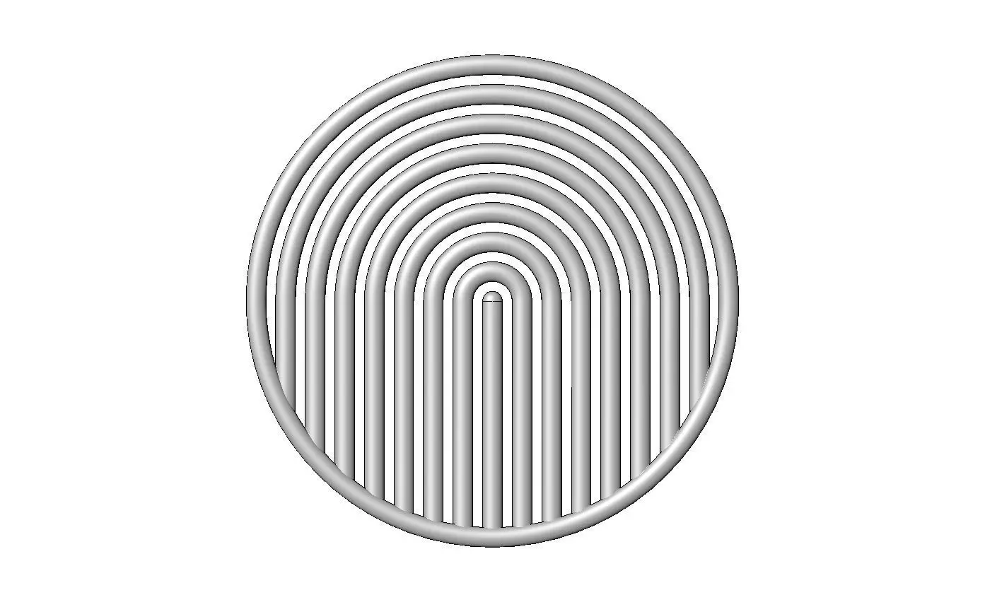 Open round geometric decor Boho ripple rosette and wall art 3D print model_1