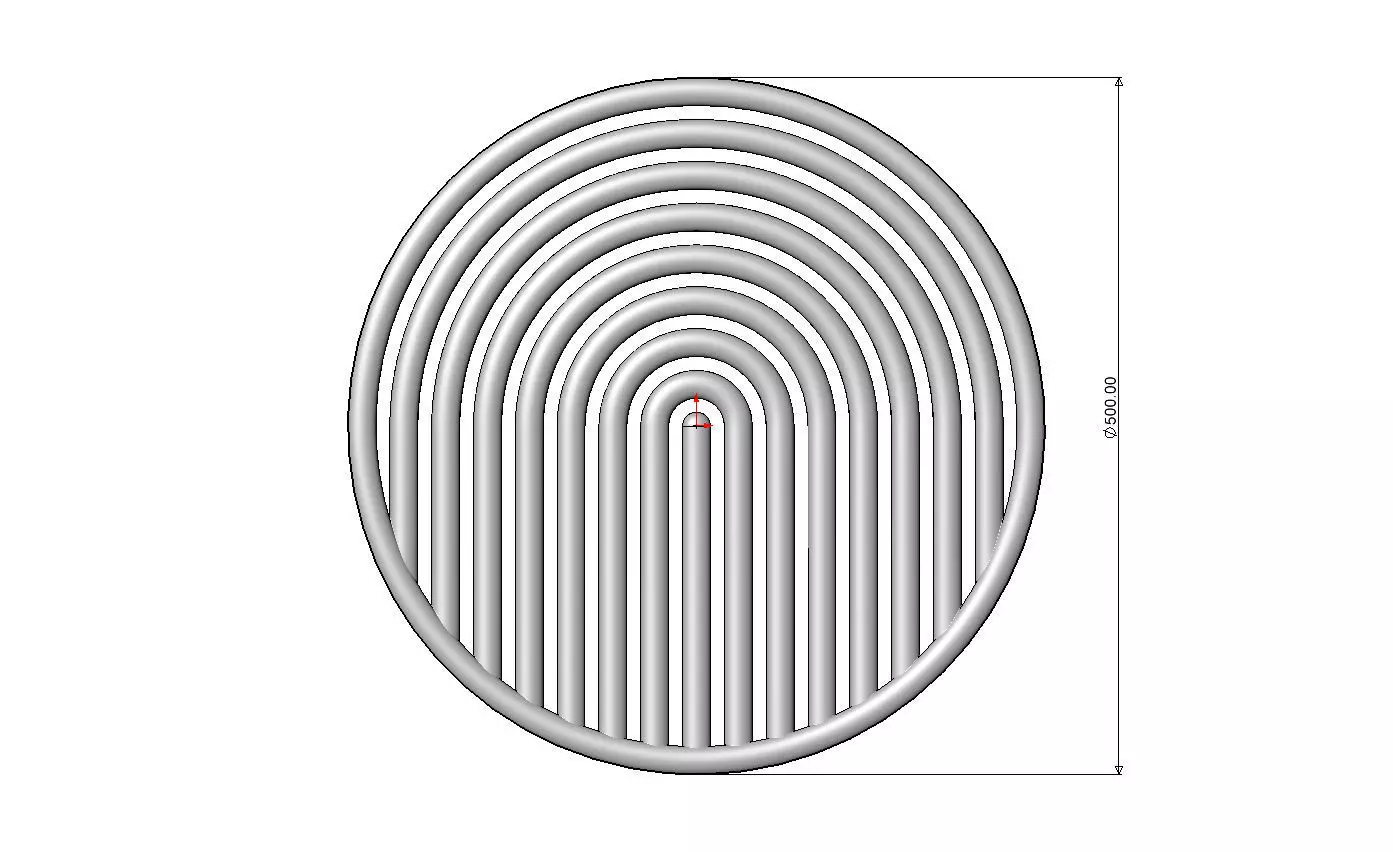 Open round geometric decor Boho ripple rosette and wall art 3D print model_5