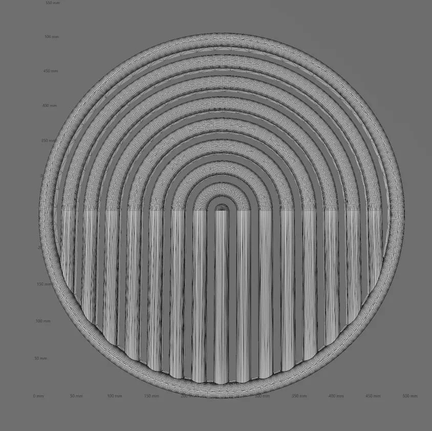 Open round geometric decor Boho ripple rosette and wall art 3D print model_13