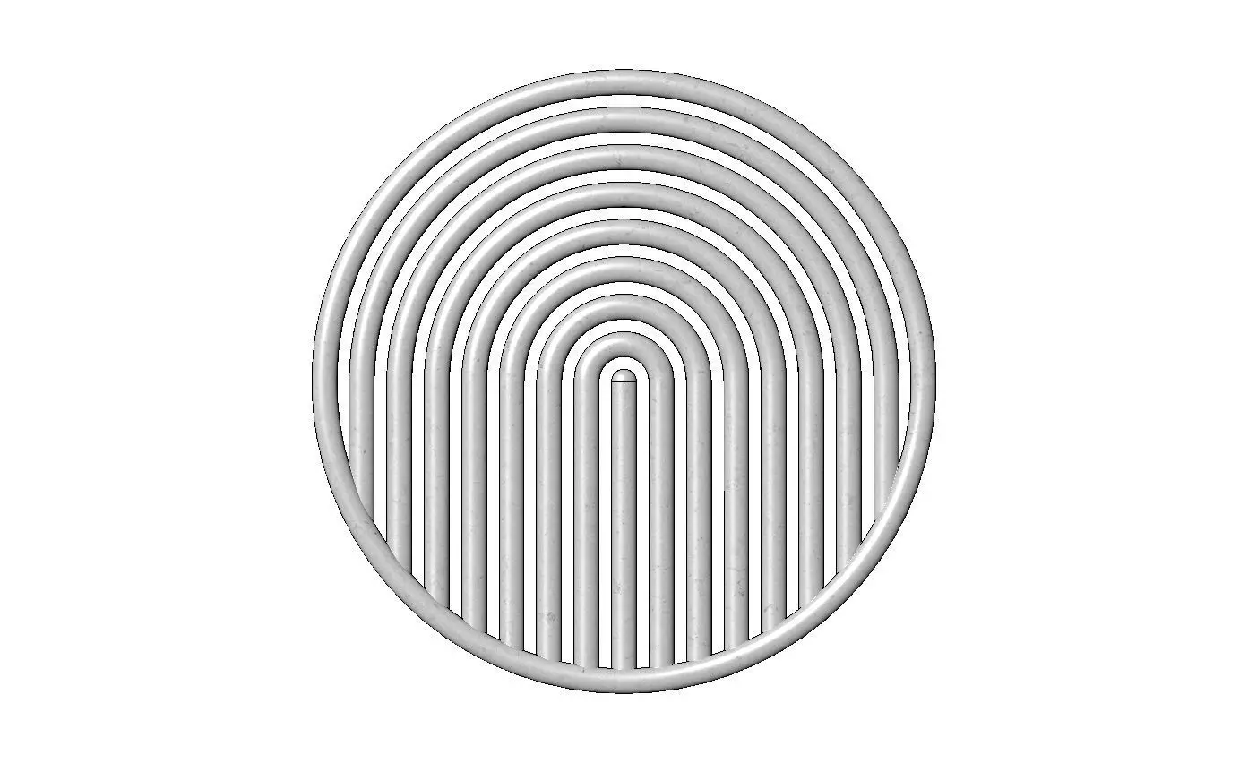 Open round geometric decor Boho ripple rosette and wall art 3D print model_8