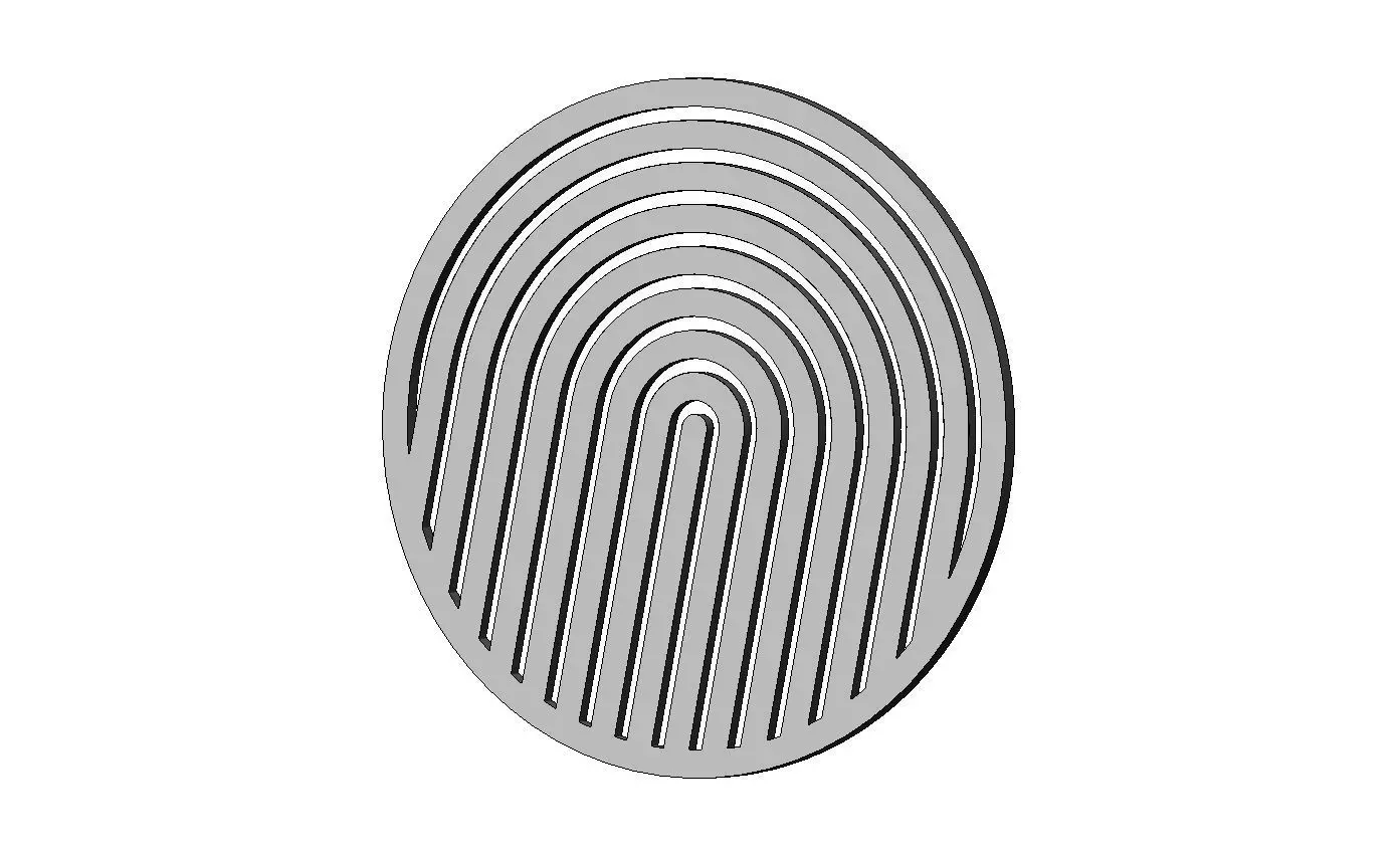 Open round geometric decor Boho ripple rosette and wall art 3D print model_7