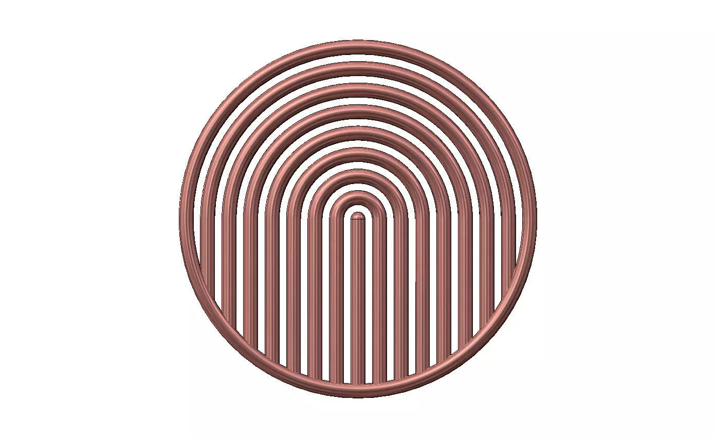 Open round geometric decor Boho ripple rosette and wall art 3D print model_12