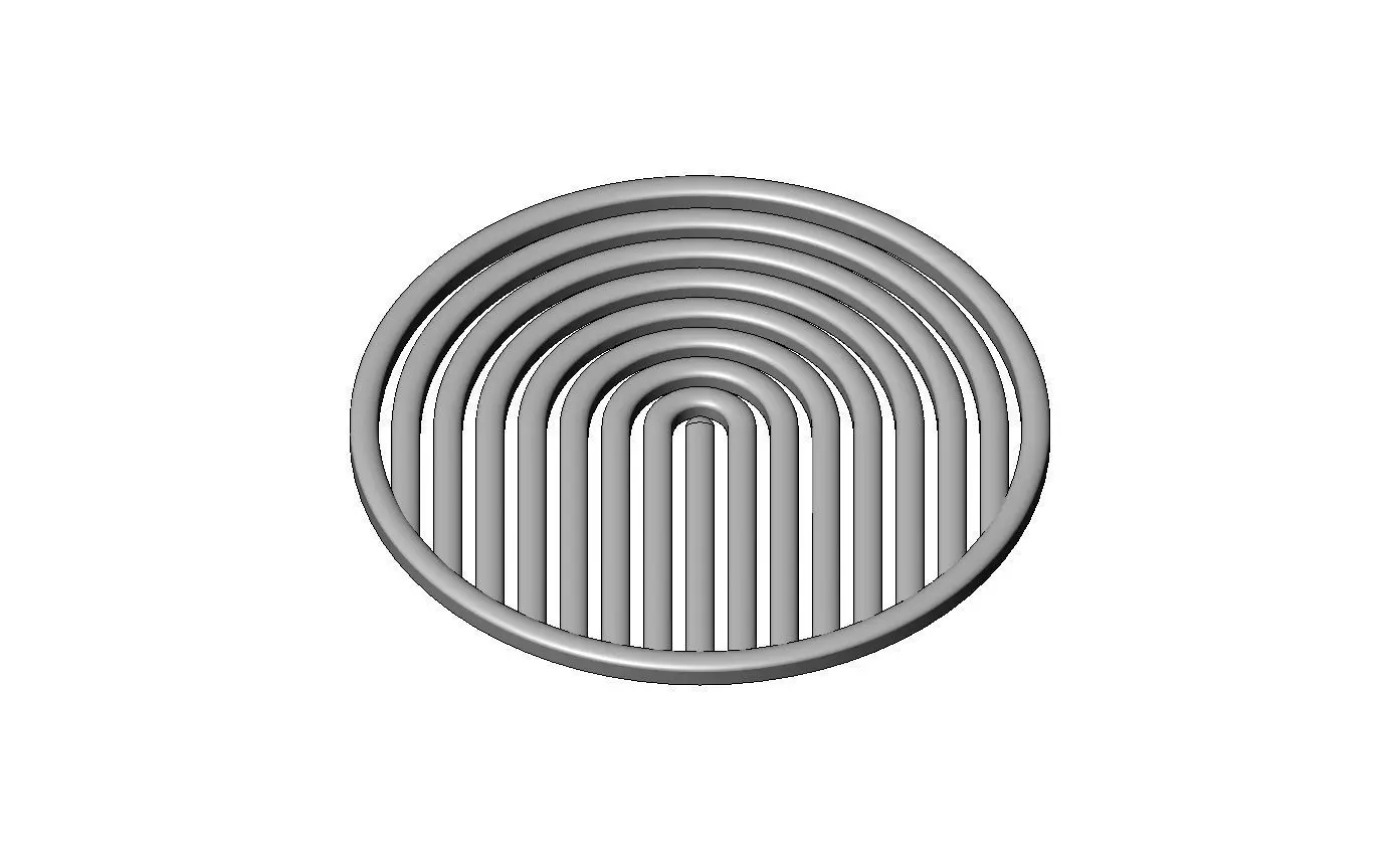 Open round geometric decor Boho ripple rosette and wall art 3D print model_2