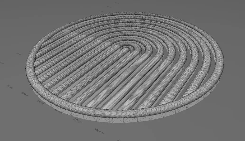 Open round geometric decor Boho ripple rosette and wall art 3D print model_14