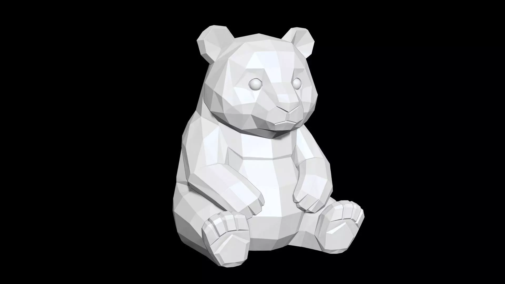 Panda Low-Poly 3D Printable 3D print model_6