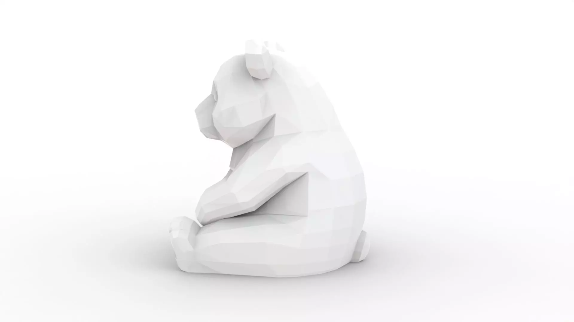 Panda Low-Poly 3D Printable 3D print model_3