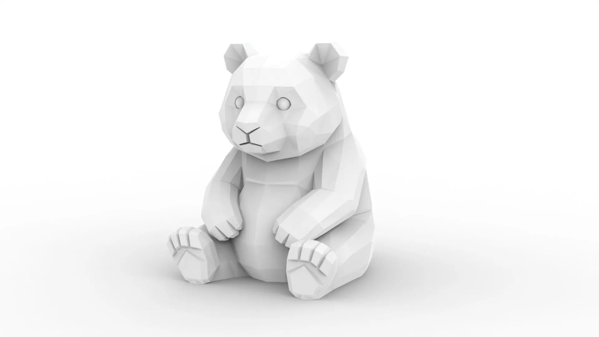 Panda Low-Poly 3D Printable 3D print model_2
