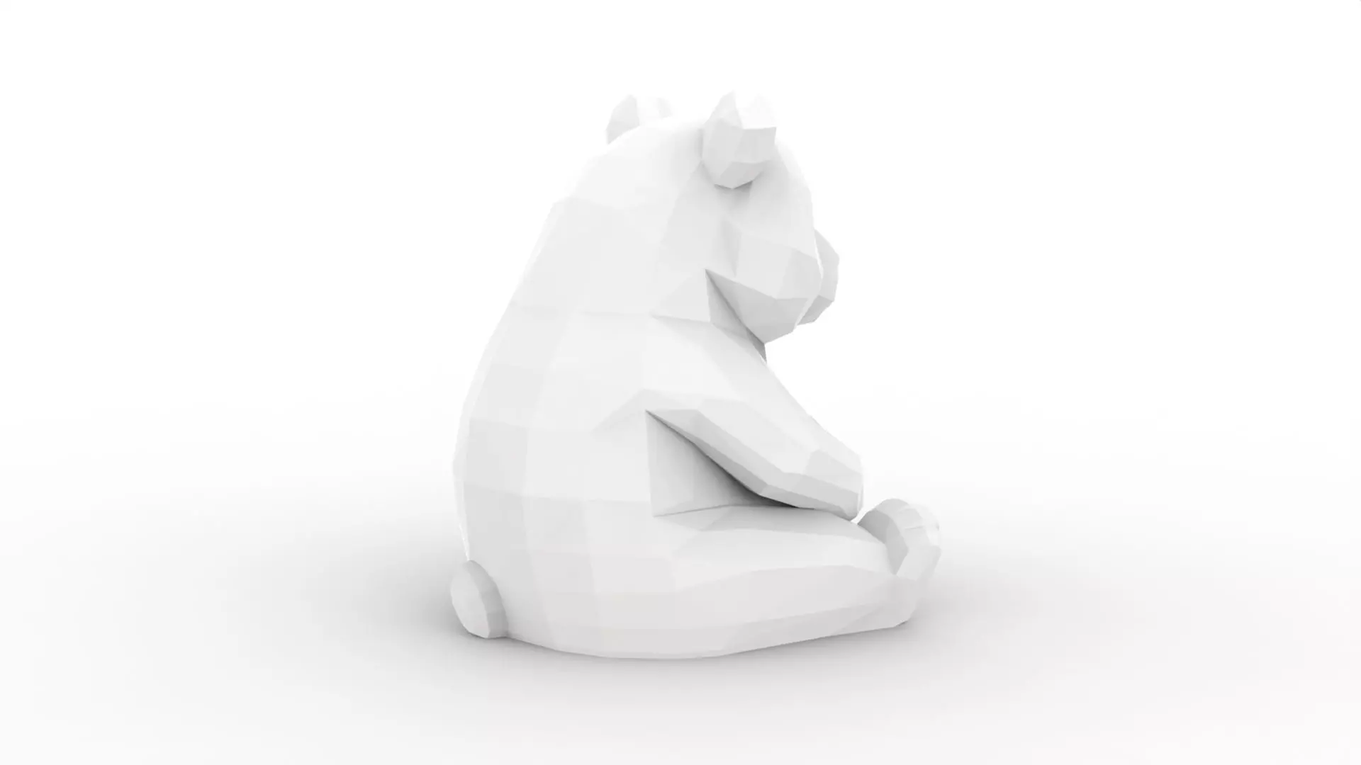 Panda Low-Poly 3D Printable 3D print model_5