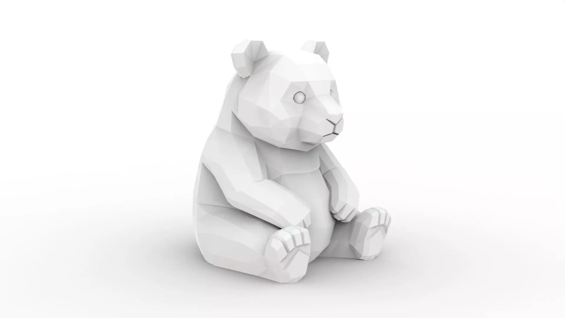 Panda Low-Poly 3D Printable 3D print model_1