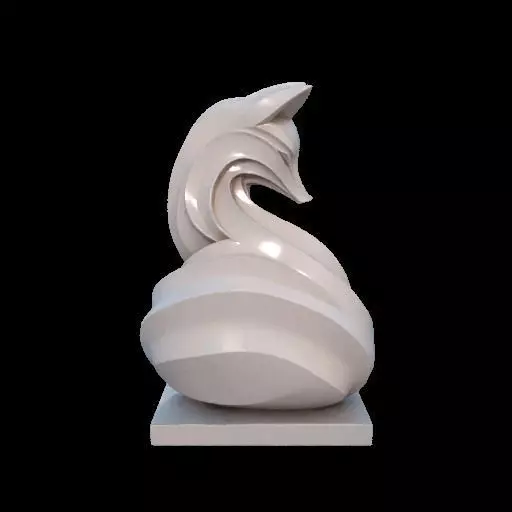 Flowfox Abstract Fox Sculpture 3D print model_7
