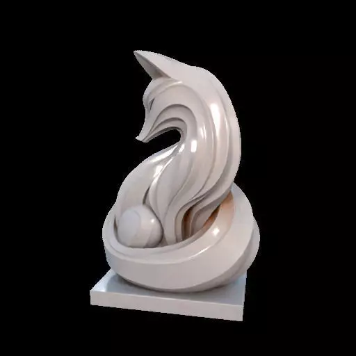 Flowfox Abstract Fox Sculpture 3D print model_22