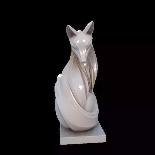 Flowfox Abstract Fox Sculpture 3D print model_28