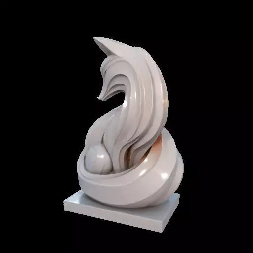 Flowfox Abstract Fox Sculpture 3D print model_21