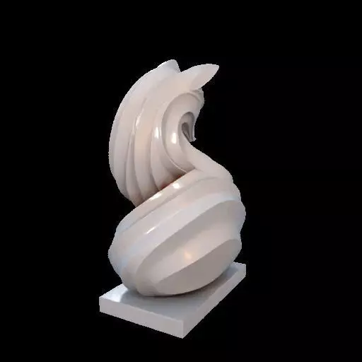 Flowfox Abstract Fox Sculpture 3D print model_13