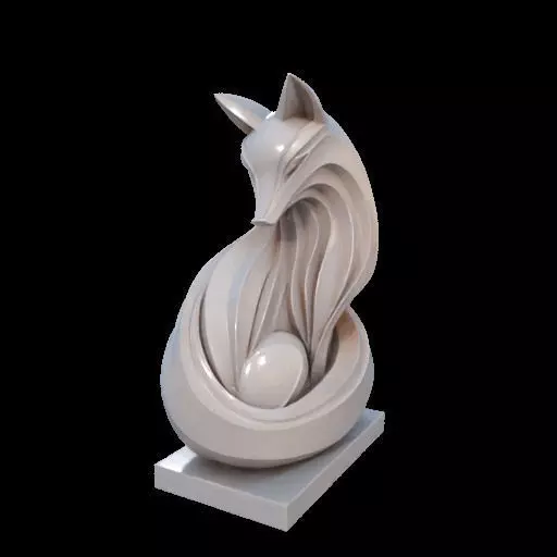 Flowfox Abstract Fox Sculpture 3D print model_25