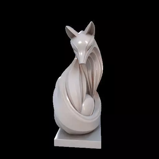 Flowfox Abstract Fox Sculpture 3D print model_27