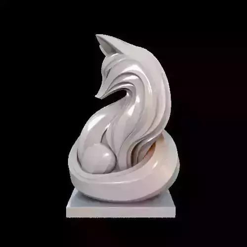 Flowfox Abstract Fox Sculpture