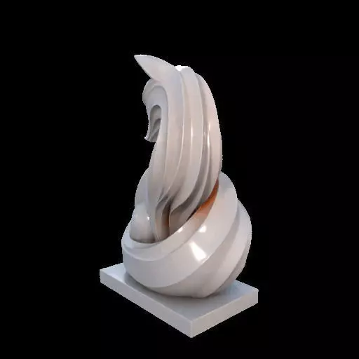 Flowfox Abstract Fox Sculpture 3D print model_19