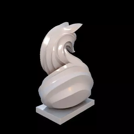 Flowfox Abstract Fox Sculpture 3D print model_11