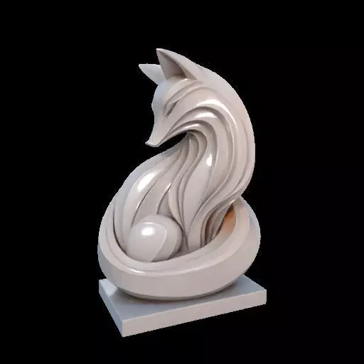Flowfox Abstract Fox Sculpture 3D print model_12