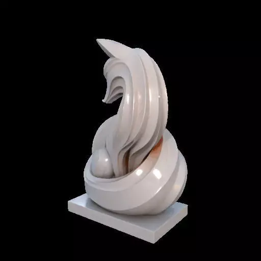 Flowfox Abstract Fox Sculpture 3D print model_20