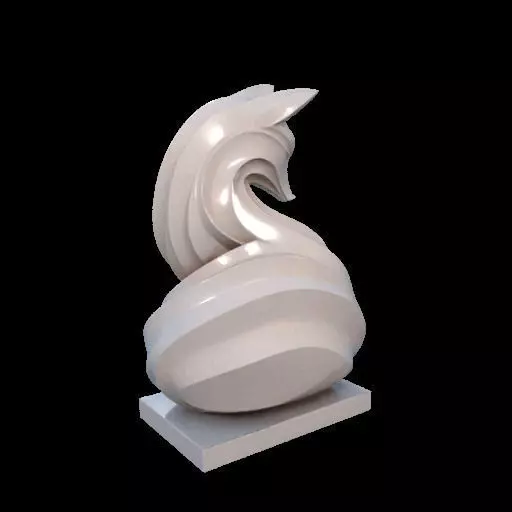 Flowfox Abstract Fox Sculpture 3D print model_10