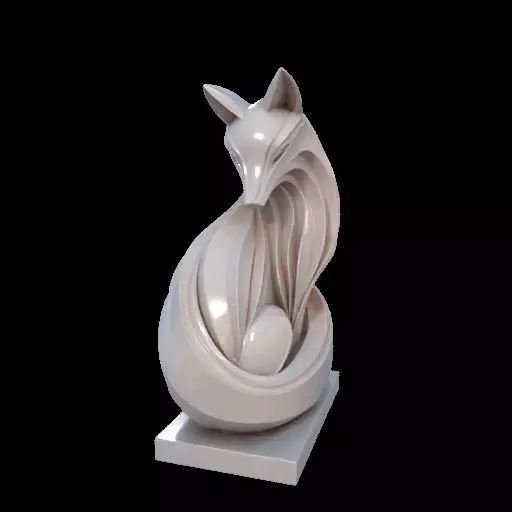 Flowfox Abstract Fox Sculpture 3D print model_26