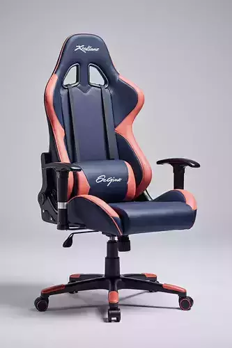 Ergonomic High-Back Gaming Chair with Adjustable Lumbar Support Low-poly 3D model