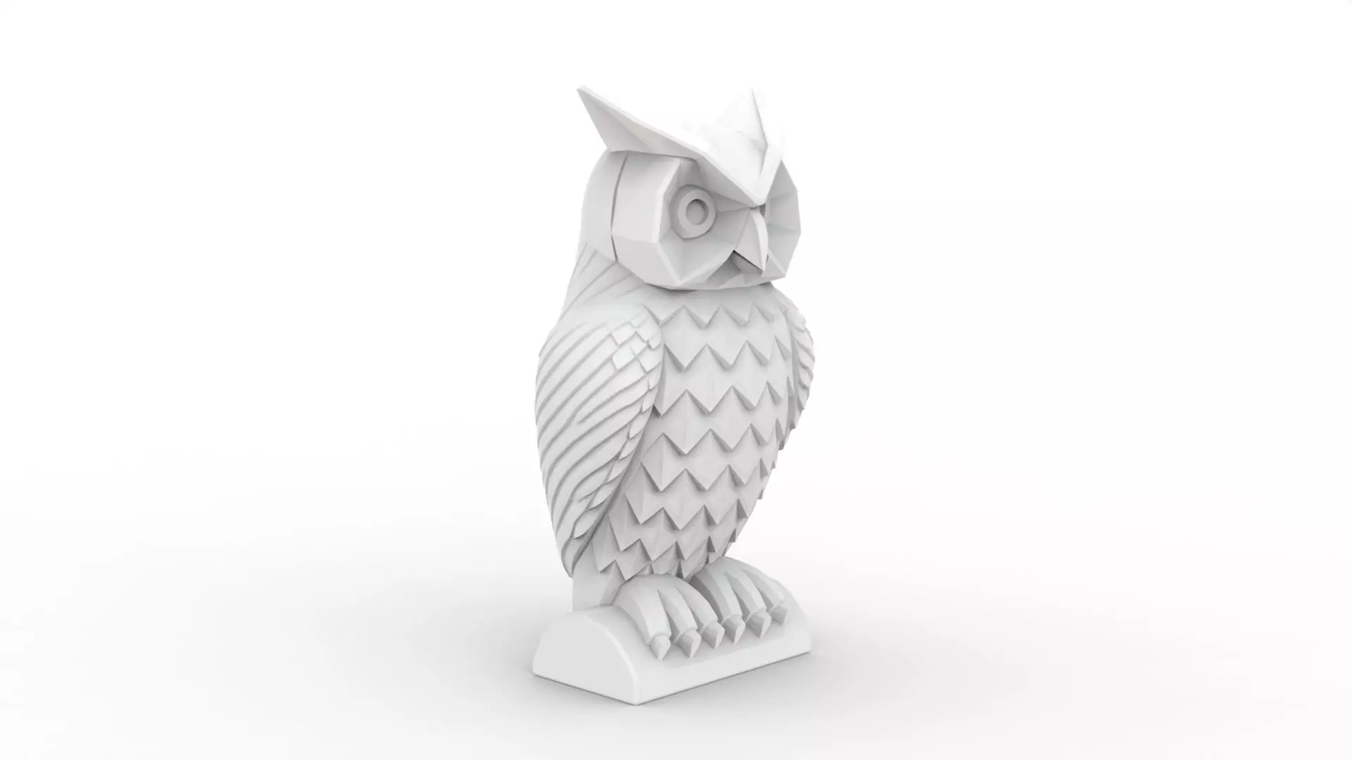 Owl Low-Poly 3D Printable 3D print model_2