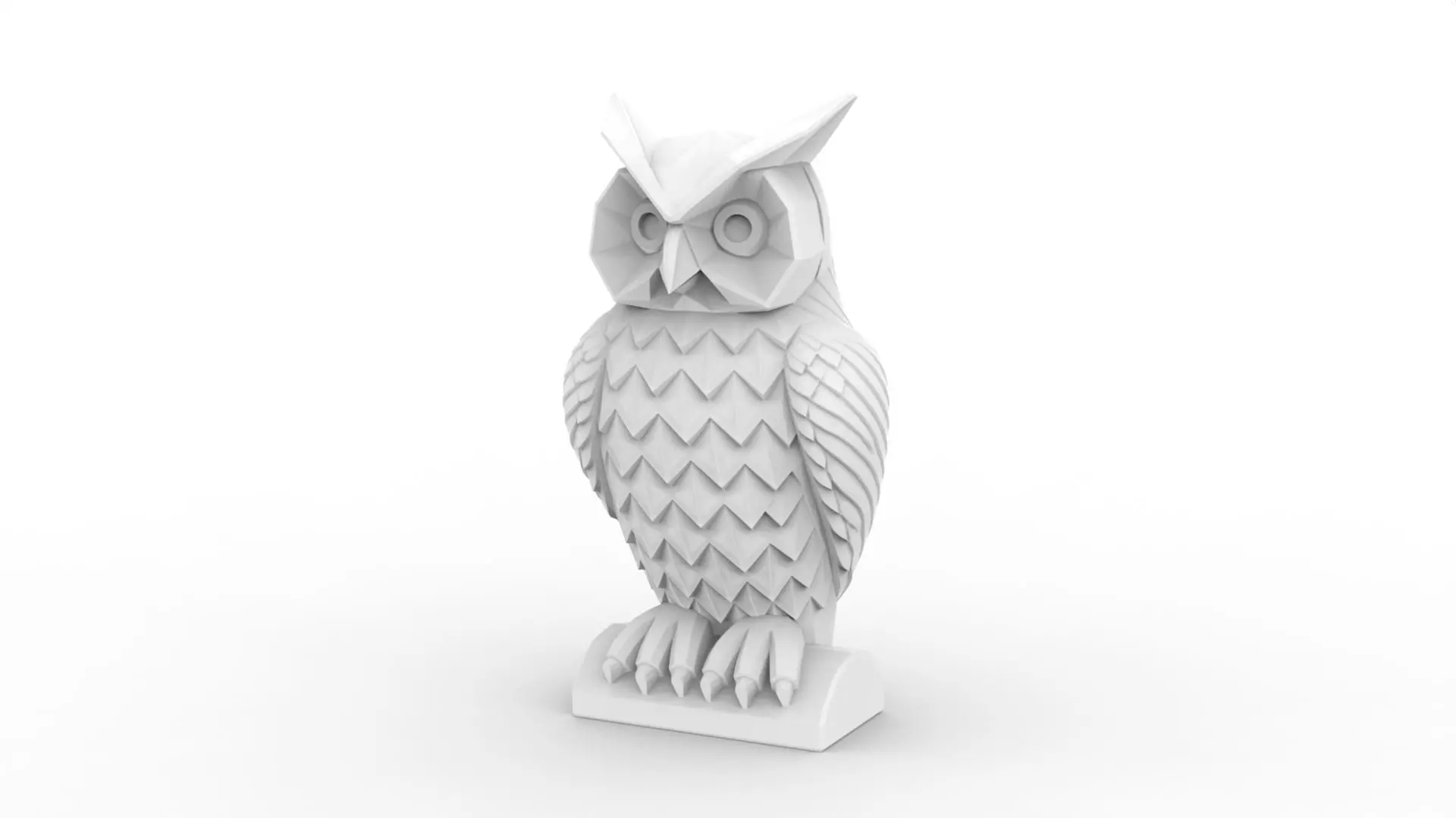 Owl Low-Poly 3D Printable 3D print model_3