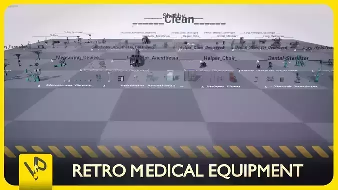 Retro Medical Equipment Low-poly 3D model
