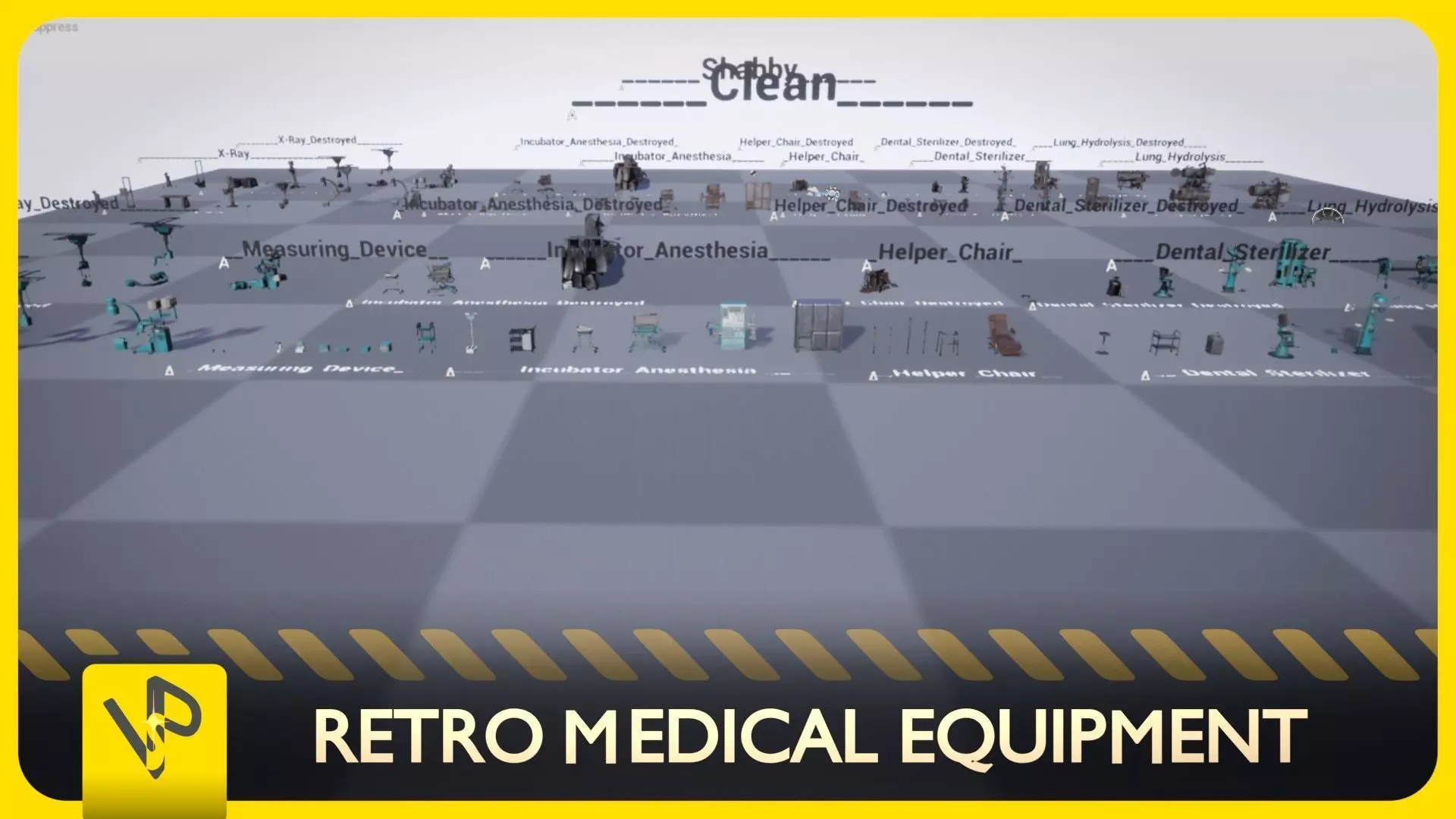 Retro Medical Equipment Low-poly 3D model