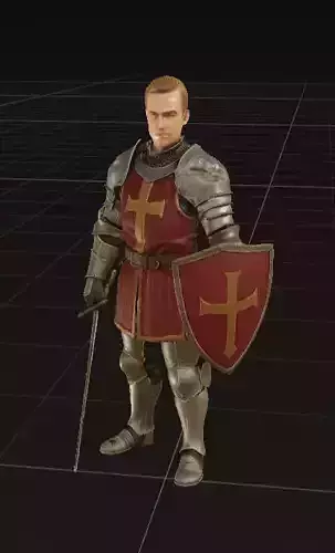 Medieval Knight 3D Model Full Body OBJ  STL  GLB 3D model