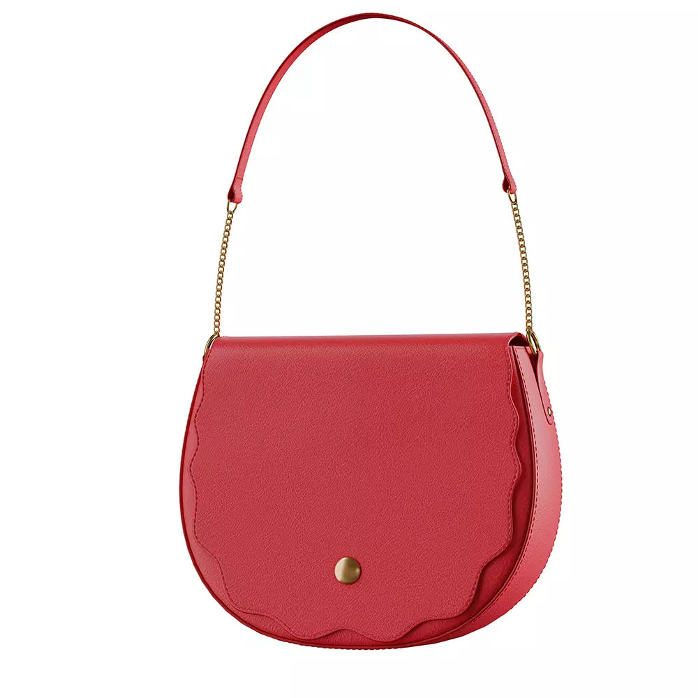 Chic Red Crossbody Handbag 3D Model Low-poly 3D model