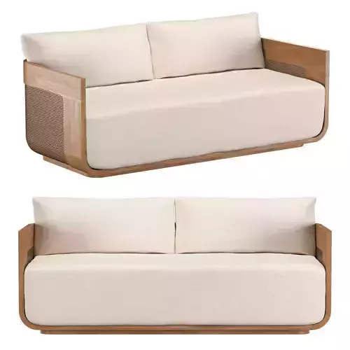 Sedona Cane Teak Sofa 2 seater 3D model