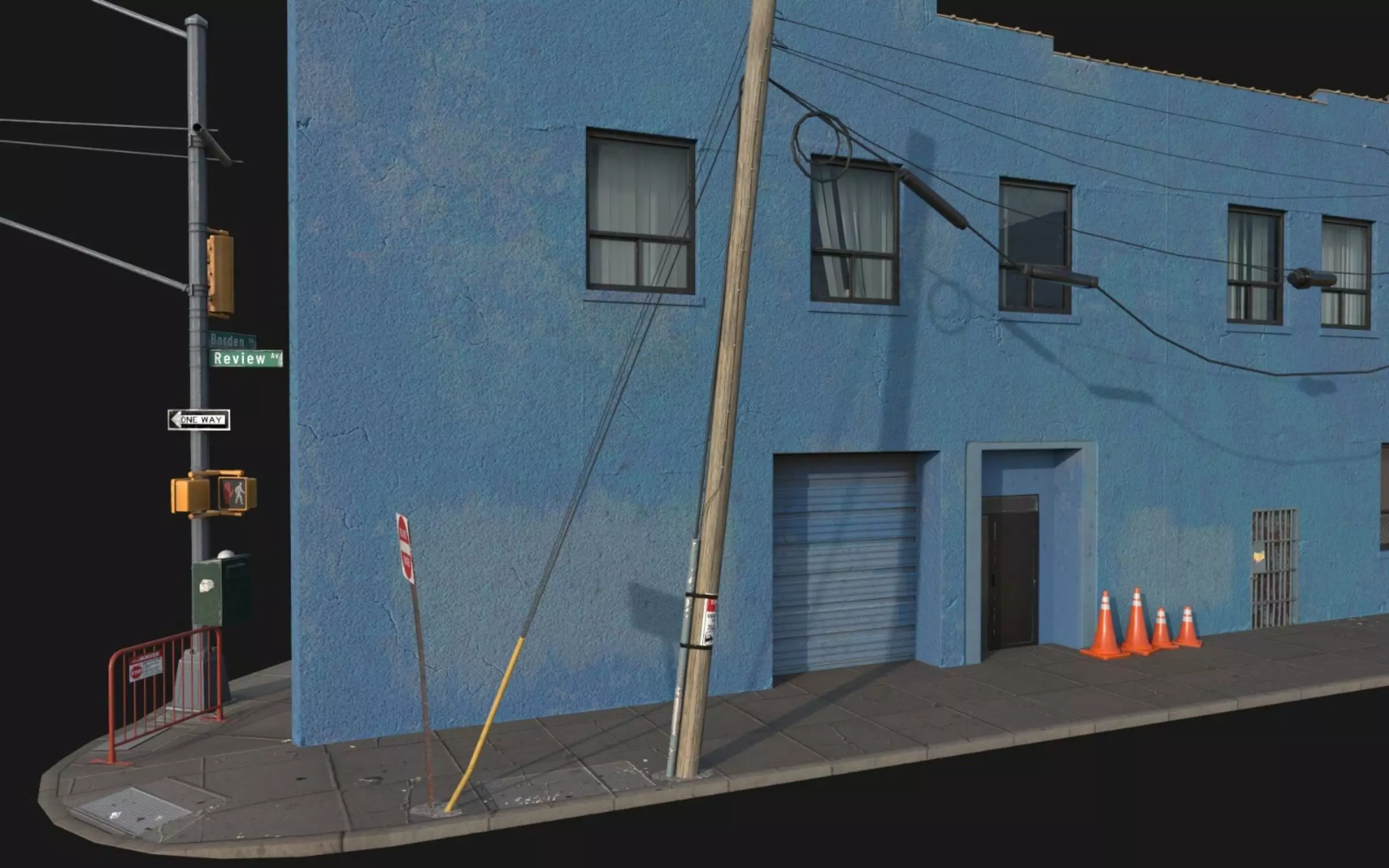 Urban New York Building Low-poly 3D model_8