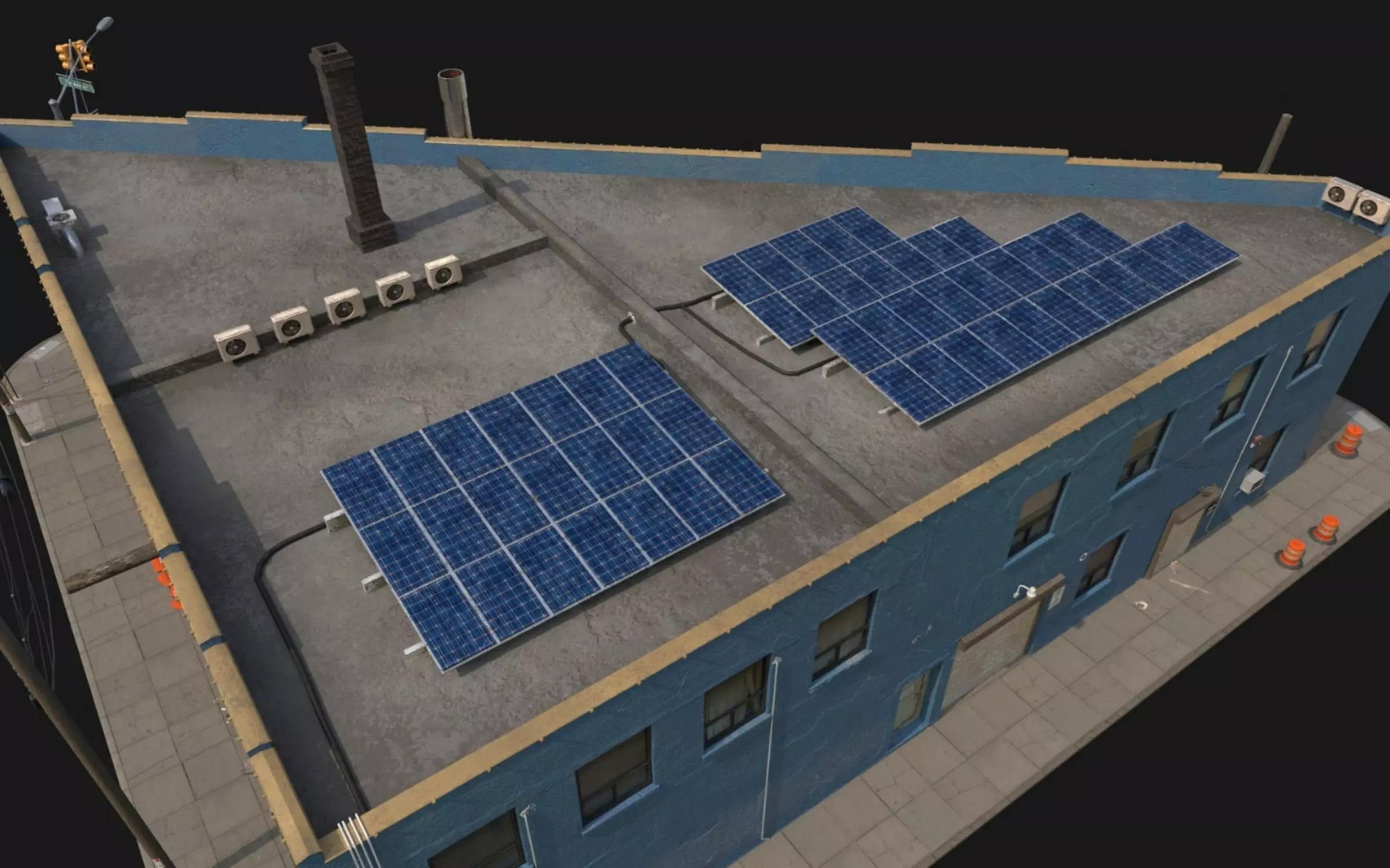 Urban New York Building Low-poly 3D model_6