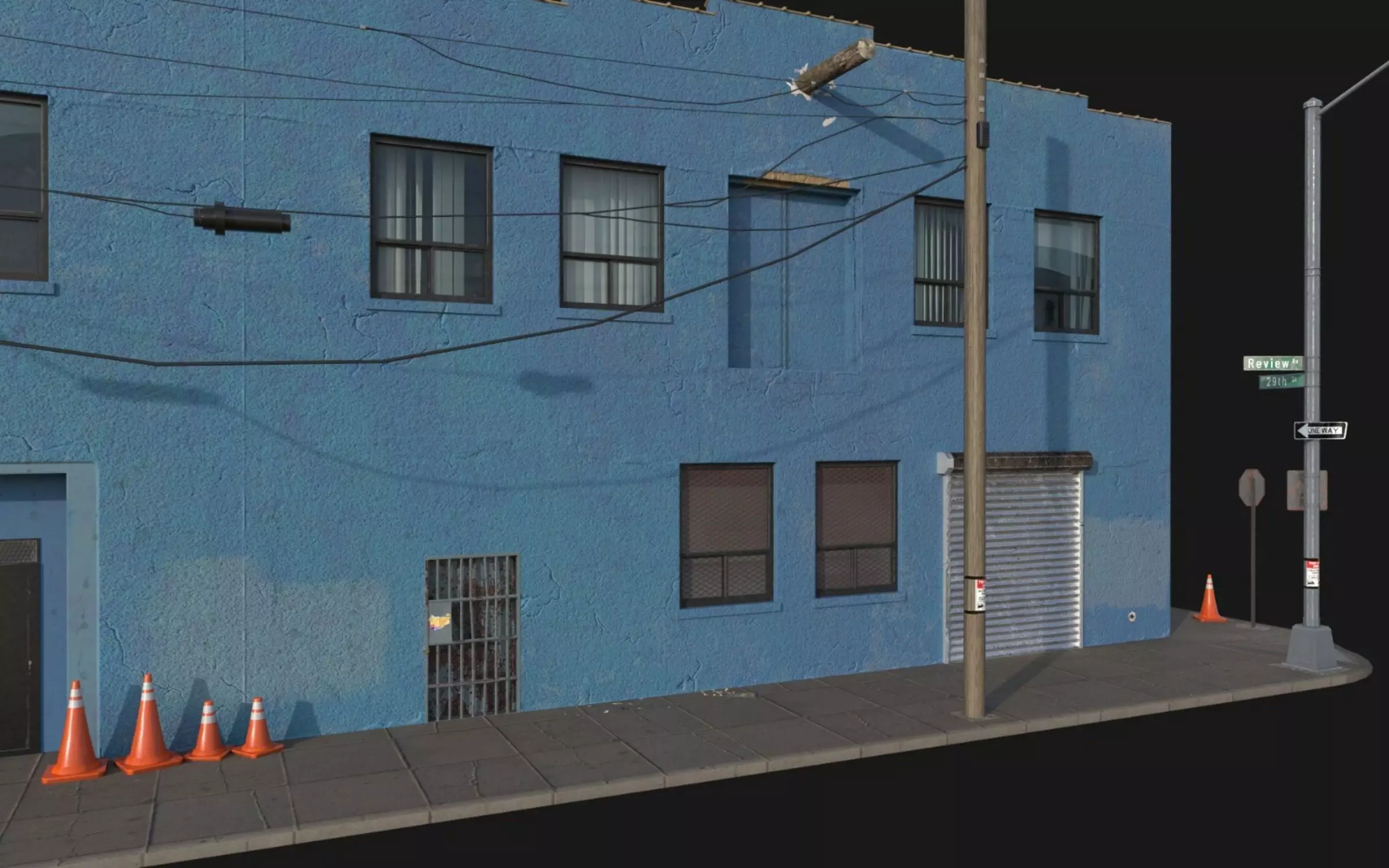 Urban New York Building Low-poly 3D model_9