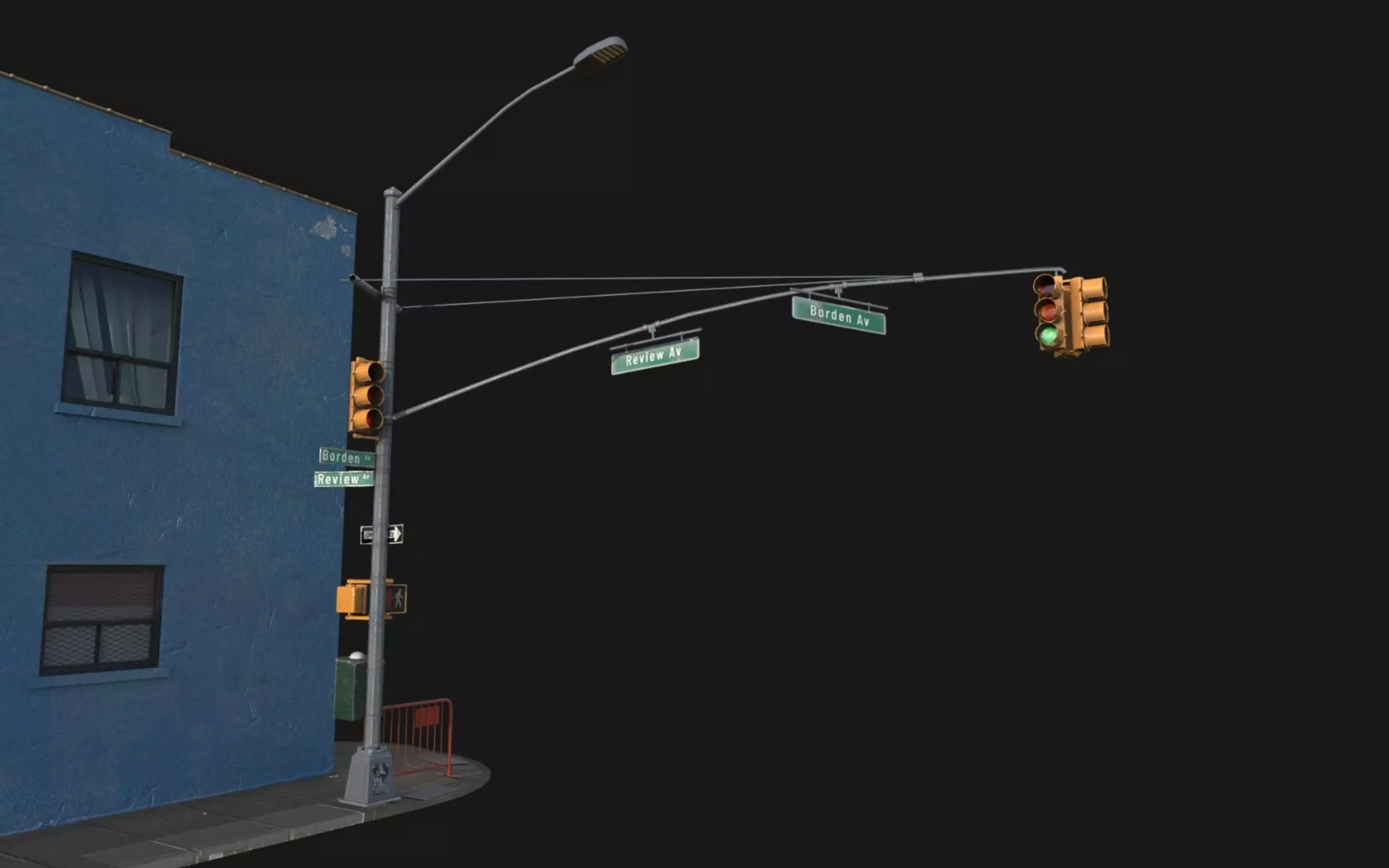 Urban New York Building Low-poly 3D model_7