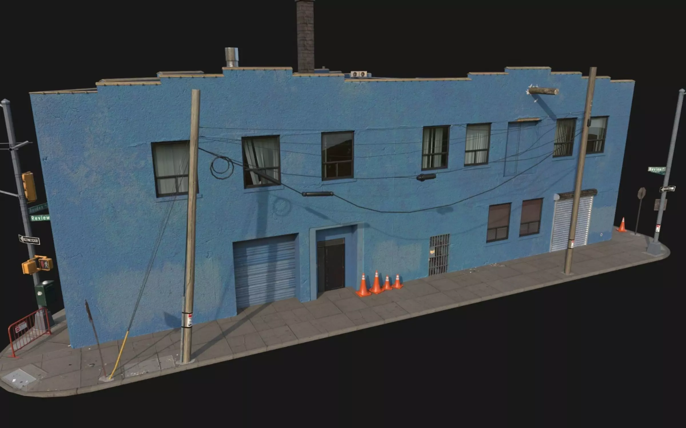 Urban New York Building Low-poly 3D model_5