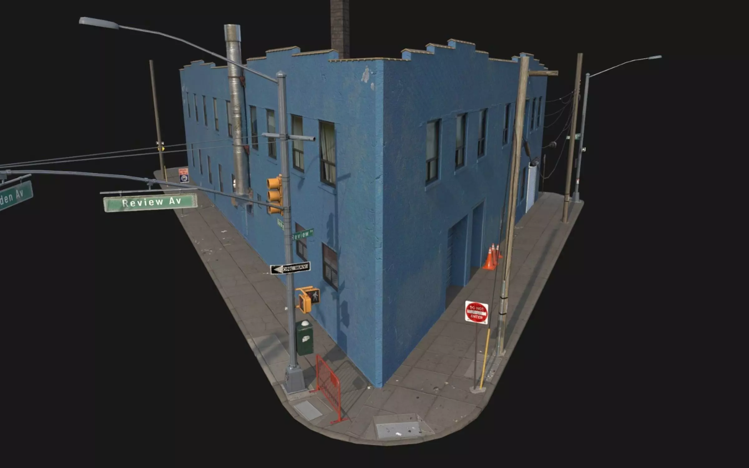 Urban New York Building Low-poly 3D model_4
